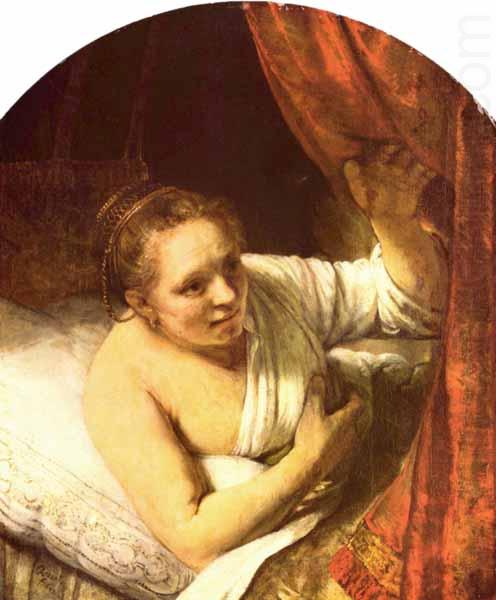 REMBRANDT Harmenszoon van Rijn Junge Frau im Bett oil painting picture